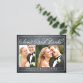 Rustic Border Wedding Bedankt Card - Krijtbord Briefkaart (Staand voorkant)