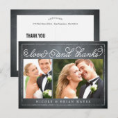 Rustic Border Wedding Bedankt Card - Krijtbord Briefkaart (Voorkant / Achterkant)