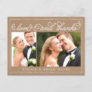 Rustic Border Wedding Dank u kaart - Craft
