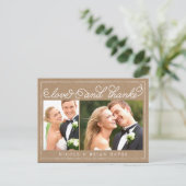 Rustic Border Wedding Dank u kaart - Craft (Staand voorkant)
