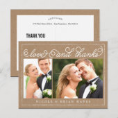 Rustic Border Wedding Dank u kaart - Craft (Voorkant / Achterkant)