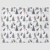 Rustic bos bos herten / bok Kerstmis Tissuepapier (Voorkant)