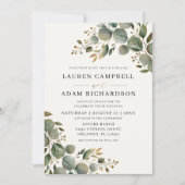 Rustic Botancial Eucalyptus Greenery Wedding Kaart (Voorkant)