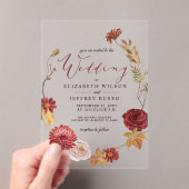 Rustic Botanical Autumn Fall Wedding Acryl Uitnodigingen (Insitu (Draagbaar))