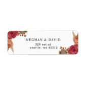 Rustic Botanical Autumn Fall Wedding Etiket (Voorkant)