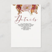 Rustic Botanical Autumn Fall Wedding Informatiekaartje (Voorkant)