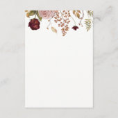 Rustic Botanical Autumn Fall Wedding Informatiekaartje (Achterkant)