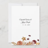 Rustic Botanical Autumn Fall Wedding Kaart (Achterkant)