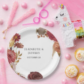 Rustic Botanical Autumn Fall Wedding Papieren Bordje (Feest)