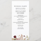 Rustic Botanical Autumn Fall Wedding Programmakaart (Achterkant)