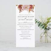 Rustic Botanical Autumn Fall Wedding Programmakaart (Staand voorkant)