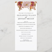Rustic Botanical Autumn Fall Wedding Programmakaart (Voorkant)