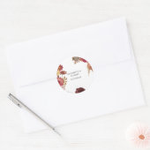 Rustic Botanical Autumn Fall Wedding Ronde Sticker (Envelop)