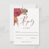 Rustic Botanical Autumn Fall Wedding RSVP Kaartje (Voorkant)