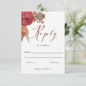 Rustic Botanical Autumn Fall Wedding RSVP Kaartje (Staand voorkant)