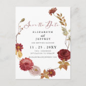 Rustic Botanical Autumn Herfst Save the Date Annou Aankondigingskaart (Voorkant)