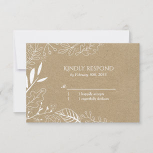 Rustic Botanical Backyard Wedding RSVP Kaartje