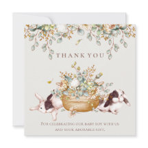 Rustic Botanical Bunny Baby shower - Hartelijk dan