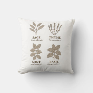 Rustic Botanical Charm– Vintage Herb Garden Pillow Kussen
