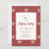 Rustic Botanical Christmas Party Invitation Kaart (Voorkant)