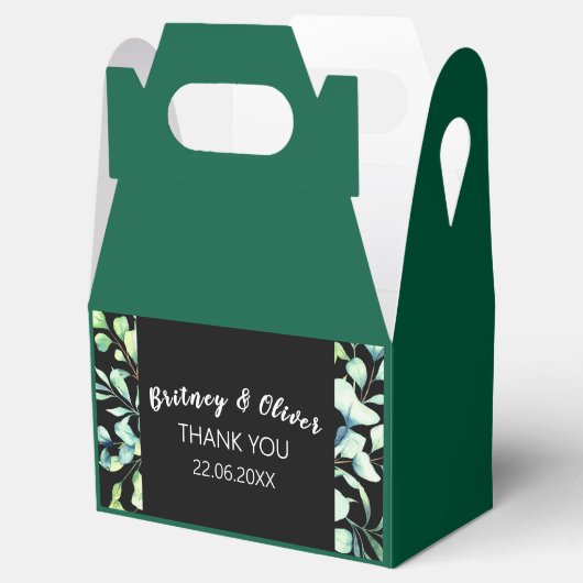 Rustic Botanical Eucalyptus Greenery Wedding Bedankdoosjes (Geopend)