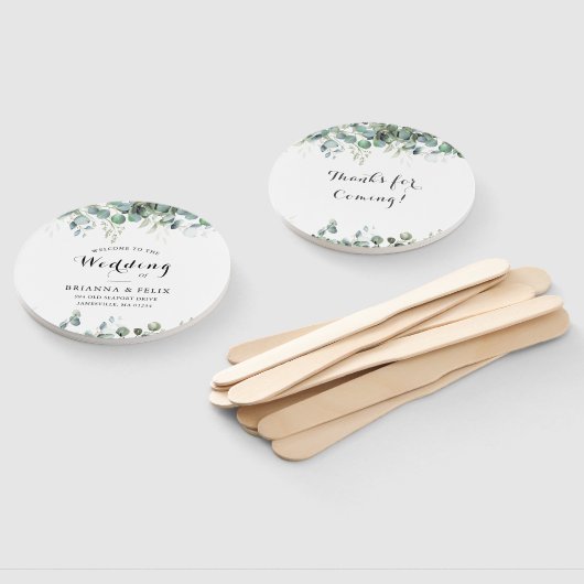 Rustic Botanical Eucalyptus Greenery Wedding Handwaaier (Niet-gemonteerd)