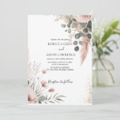 Rustic Botanical Eucalyptus Greenery Wedding  Kaart (Staand voorkant)