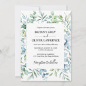 Rustic Botanical Eucalyptus Greenery Wedding Kaart (Voorkant)