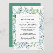 Rustic Botanical Eucalyptus Greenery Wedding Kaart (Voorkant / Achterkant)