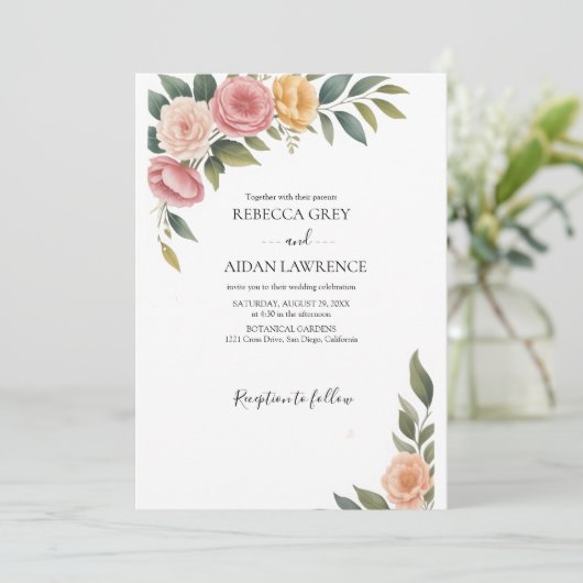 Rustic Botanical Eucalyptus Greenery Wedding  Kaart (Staand voorkant)