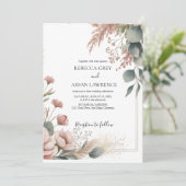 Rustic Botanical Eucalyptus Greenery Wedding  Kaart (Staand voorkant)