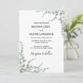 Rustic Botanical Eucalyptus Greenery Wedding Kaart (Staand voorkant)