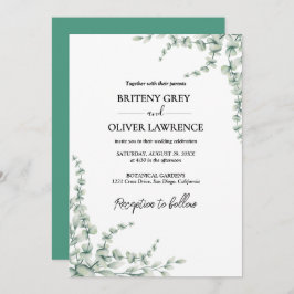 Rustic Botanical Eucalyptus Greenery Wedding Kaart