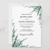 Rustic Botanical Eucalyptus Greenery Wedding Kaart (Voorkant)