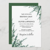 Rustic Botanical Eucalyptus Greenery Wedding Kaart (Voorkant / Achterkant)