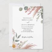 Rustic Botanical Eucalyptus Greenery Wedding  Kaart (Voorkant)