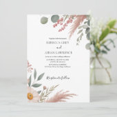 Rustic Botanical Eucalyptus Greenery Wedding  Kaart (Staand voorkant)