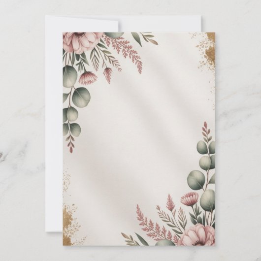 Rustic Botanical Eucalyptus Greenery Wedding Kaart (Achterkant)