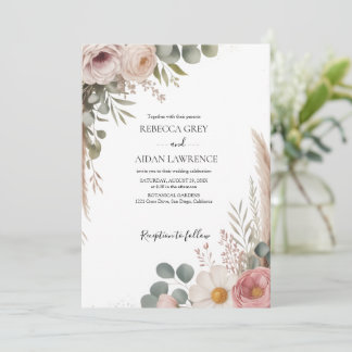 Rustic Botanical Eucalyptus Greenery Wedding  Kaart