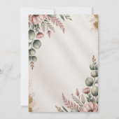 Rustic Botanical Eucalyptus Greenery Wedding  Kaart (Achterkant)