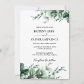 Rustic Botanical Eucalyptus Greenery Wedding Kaart (Voorkant)