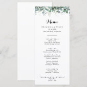 Rustic Botanical Eucalyptus Greenery Wedding Menu (Voorkant / Achterkant)