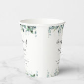 Rustic Botanical Eucalyptus Greenery Wedding Papieren Bekers (Rechts)