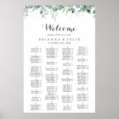 Rustic Botanical Eucalyptus Greenery Wedding  Poster (Voorkant)