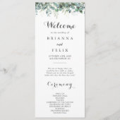 Rustic Botanical Eucalyptus Greenery Wedding Programmakaart (Voorkant)