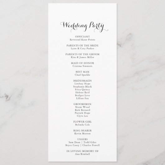 Rustic Botanical Eucalyptus Greenery Wedding Programmakaart (Achterkant)
