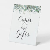 Rustic Botanical Eucalyptus Greenery Wedding Reclamebord Met Voetstuk (Voorkant)