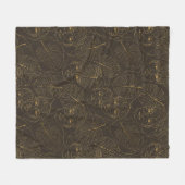 Rustic Botanical Face Line Pattern (1) Fleece Deken (Voorkant (Horizontaal))