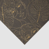 Rustic Botanical Face Line Pattern (1) Tissuepapier (Detail)