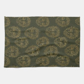 Rustic Botanical Face Line Pattern (2) Theedoek (Horizontaal)